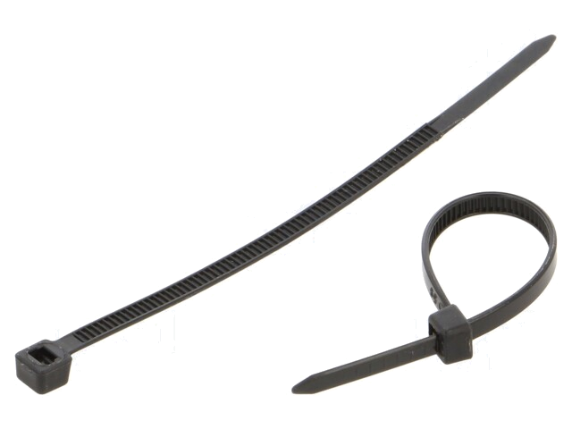 Kabelbinder; L: 100mm; W: 3,6mm; polyamide; zwart; 100st; UL94V-2 Kabelbinder; L: 100mm; W: 3,6mm; polyamide; zwart; 100st; UL94V-2